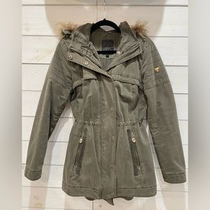GUESS parka with fur hood size Small